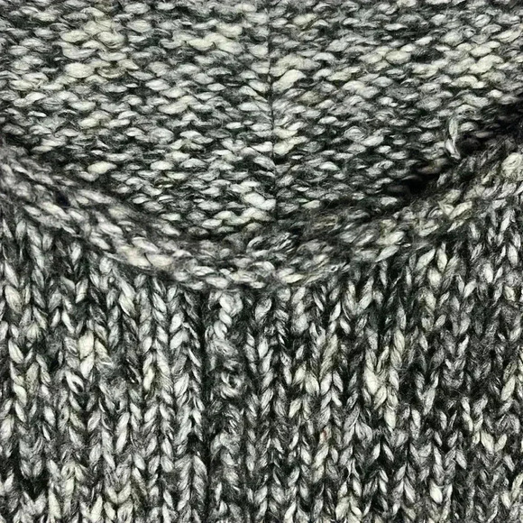 Pure Jill Womens Sweater Gray/White M Pullover Rolled Neck/Cuffs Casual Relaxed - Picture 3 of 10